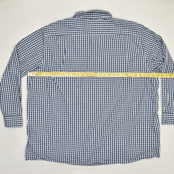 Casa Moda Men Button Down Shirt Plaid Long Sleeve Cotton Blue Size 4XL Comfort - Picture 4 of 8